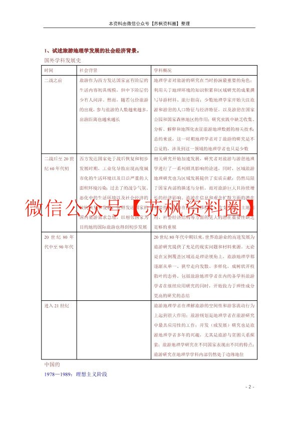 旅游地理学